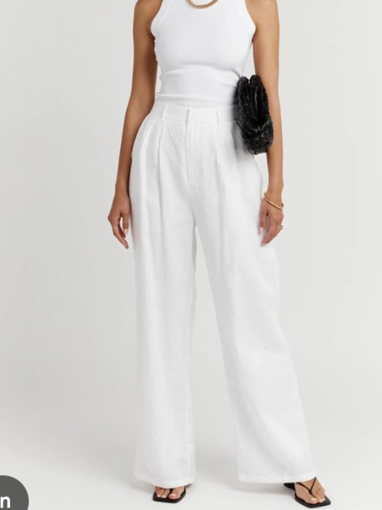 Dissh Norah White Linen Pants / Us Sz 4